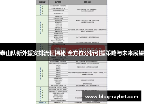 泰山队新外援安排流程揭秘 全方位分析引援策略与未来展望